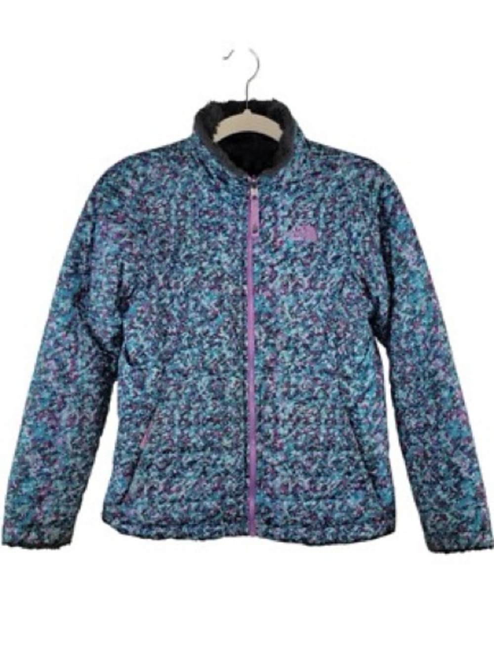 The North Face Girls' Mossbud Reversible Floral Quilted Puffer Jacket